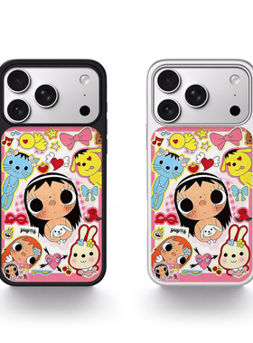 可爱yuy小玉适用苹果手机壳iPhone17promax卡通原创小米华为ins风16pro磁吸15新款14韩系13黑边银边保护套