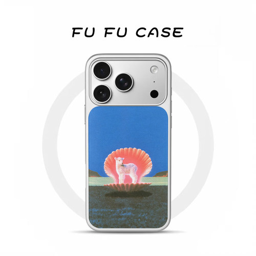韩系可爱小羊磁吸磨砂玻璃手机壳