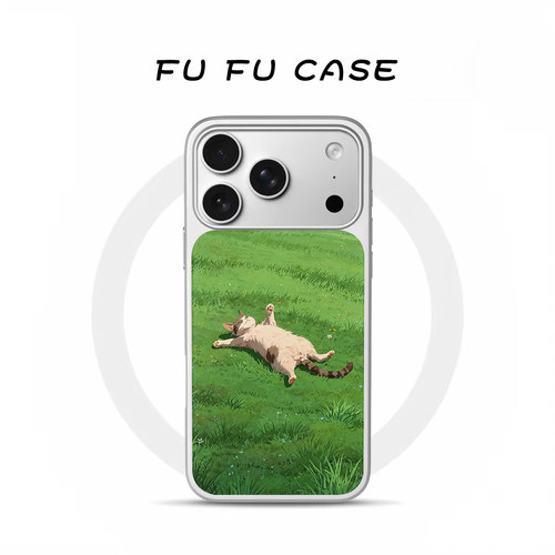 磁吸磨砂玻璃猫咪个性手机壳