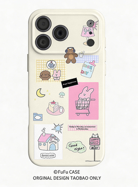 耳麦小兔菲林ins风适用苹果手机壳iPhone17promax菲林壳二合一华为新款16原创15全包14防摔软壳小米保护套