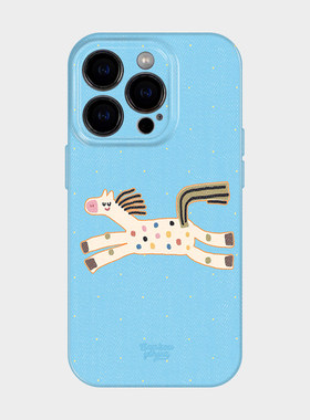 牛仔蓝快乐小马 适用iPhone苹果17promax手机保护壳新款全包16可爱趣味15简约ins风14女生卡通风13小众不撞款