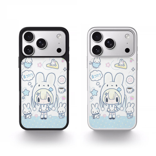 米菲兔磁吸黑边银边iPhone壳