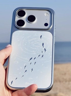 简约可爱锦鲤镜面银边手机壳适用苹果iPhone17promax高级感保护套小众16plus亮面15pro14防摔简约13气质17air