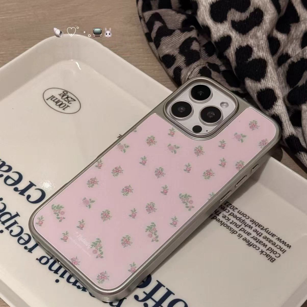 ins浅粉底满屏碎花韩系新款银边手机壳适用苹果iPhone17promax高级感保护套小众16plus亮面15pro14防摔13气质,3C数码配件,手机保护套/壳,淘宝优惠券,粉丝福利购,淘宝优惠卷