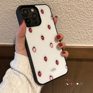 明媚早春小红莓韩系温柔适用于苹果iPhone17promax手机壳16pro小米1415Pro华为mate60p70三星S23防摔保护套