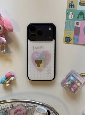 波点爱心狗手机壳适用苹果iPhone17promax高级感华为p80保护套小众16plus亮面15pro14防摔mate70简约13小米