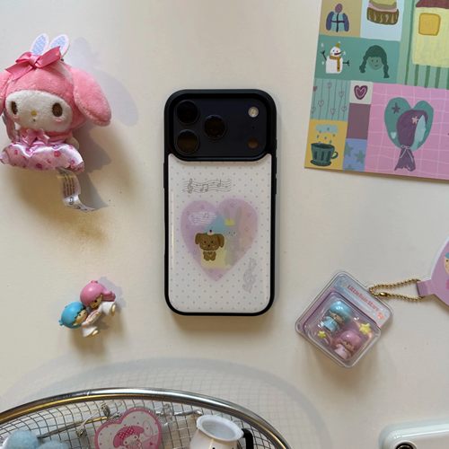 波点爱心狗手机壳适用苹果iPhone17promax高级感华为p80保护套小众16plus亮面15pro14防摔mate70简约13小米