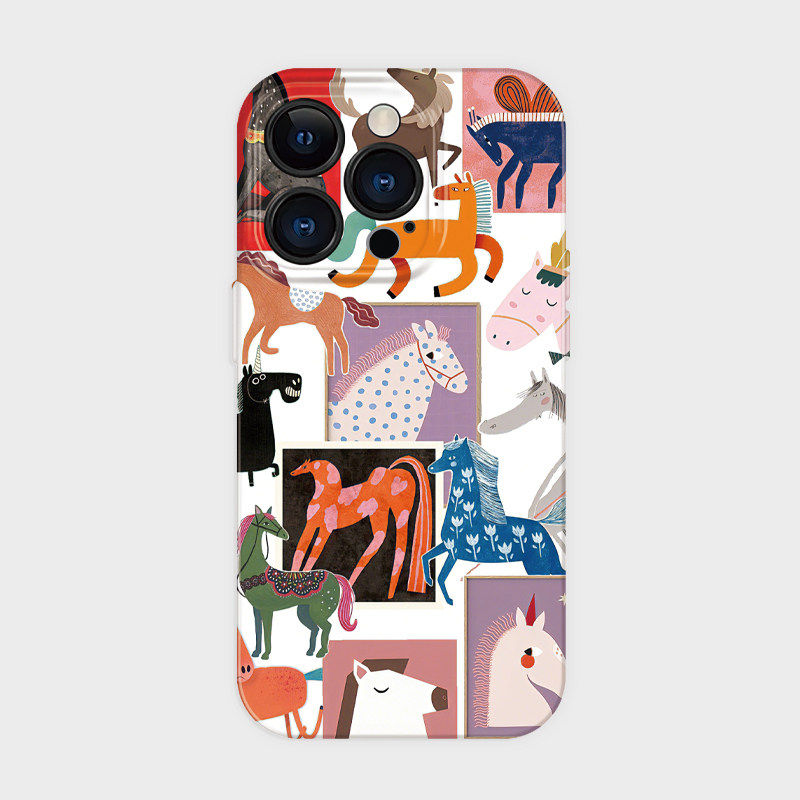百骏图~适用iPhone16系列苹果17promax手机保护壳小米15超火独特超好看14马年2026新年款13小众不会撞壳可爱