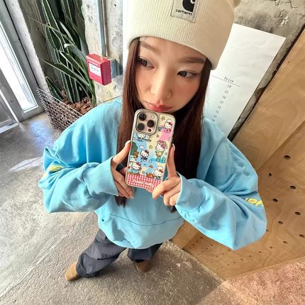 ins可爱格纹星星甜品猫咪插画15适用17pro苹果17ProMax手机壳iPhone16全包17电镀14Promax保护套13女12pro/11