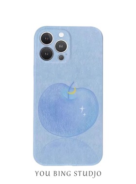 创意治愈艺术蓝色苹果16promax手机壳适用菲林壳二合一iPhone15新款手机壳14promax磨砂13防摔12日韩11保护套