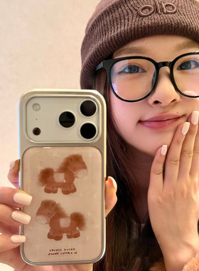 新年栗子棕星星小马新款银框手机壳适用苹果iPhone17promax高级感air保护套小众16plus亮面15pro14防摔气质