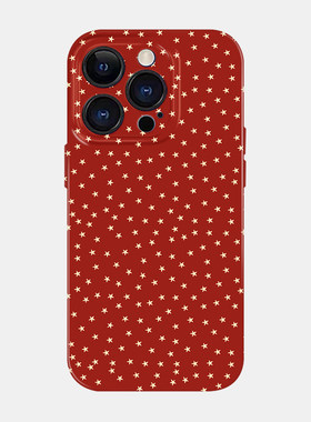 新年红色满屏星星适用iPhone17promax苹果16小米15opporeno14新款mate70华为p80荣耀400菲林手机壳13个性vivo