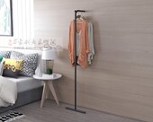 铁艺收纳衣架子房间挂衣架卧室金属衣帽架落地式 多功能现代简约