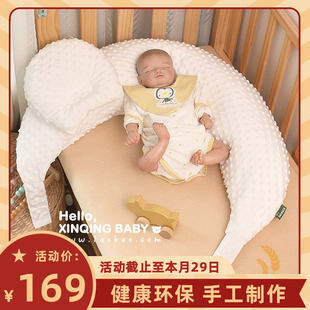 月子哺乳枕头喂奶神器躺亲喂护腰婴儿抱娃睡环抱式豆豆绒月亮靠垫