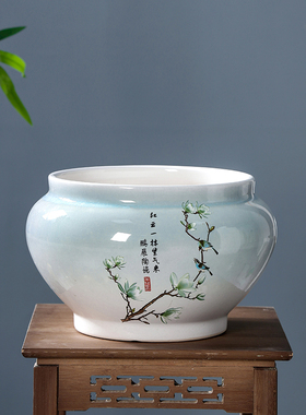中国风复古家用室内桌面流泉枫专用大号中式三角梅蝴蝶兰陶瓷花盆