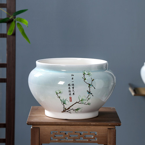陶瓷花盆中国风复古流泉枫专用
