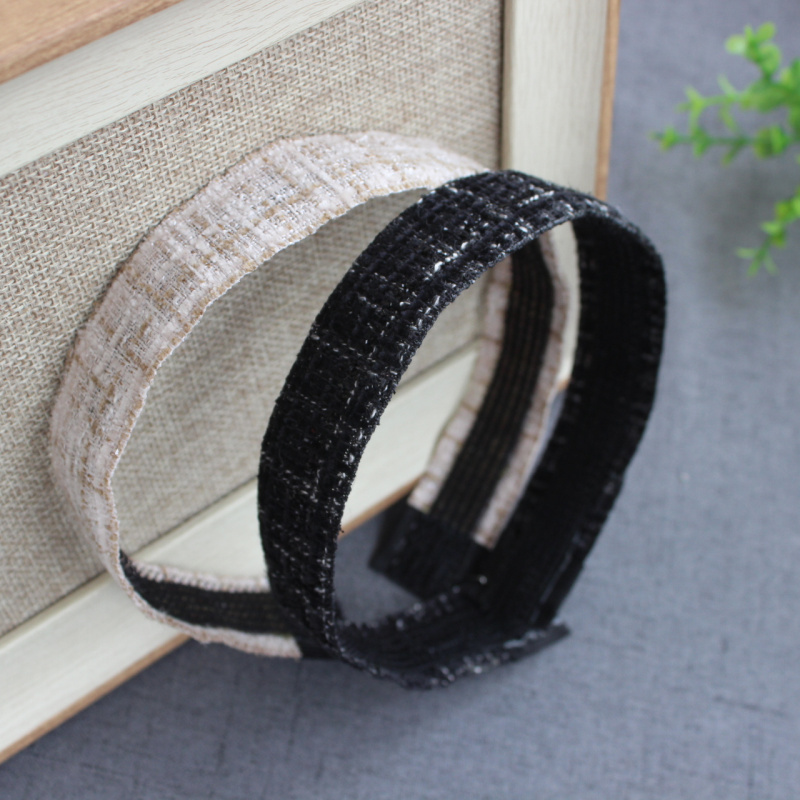 新夏儿童成人黑卡其白小香风OL休闲长刘海碎发贴魔术贴发箍软头箍