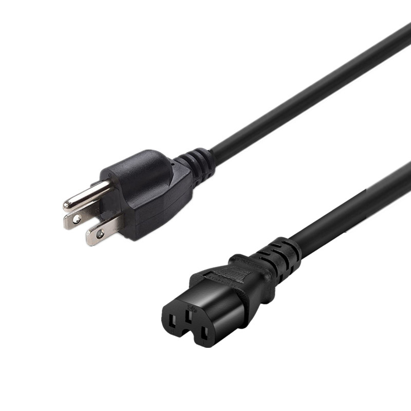 5-15P/C15美标美式三插转C15凹槽品字尾15A电源线SJT16AWG14AWG