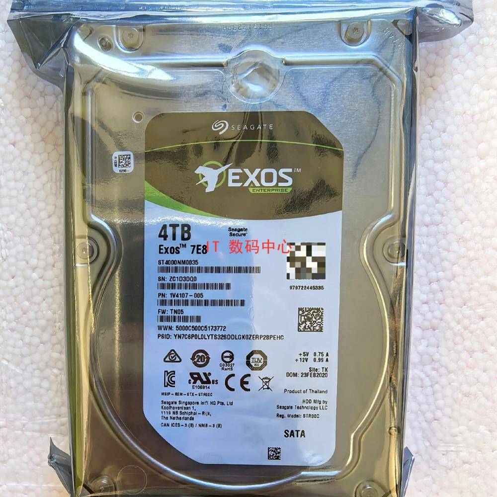 全新 EXOS 7E8 4TB ST4000NM0035 1V4107 4T SATA 3.5企业级硬盘