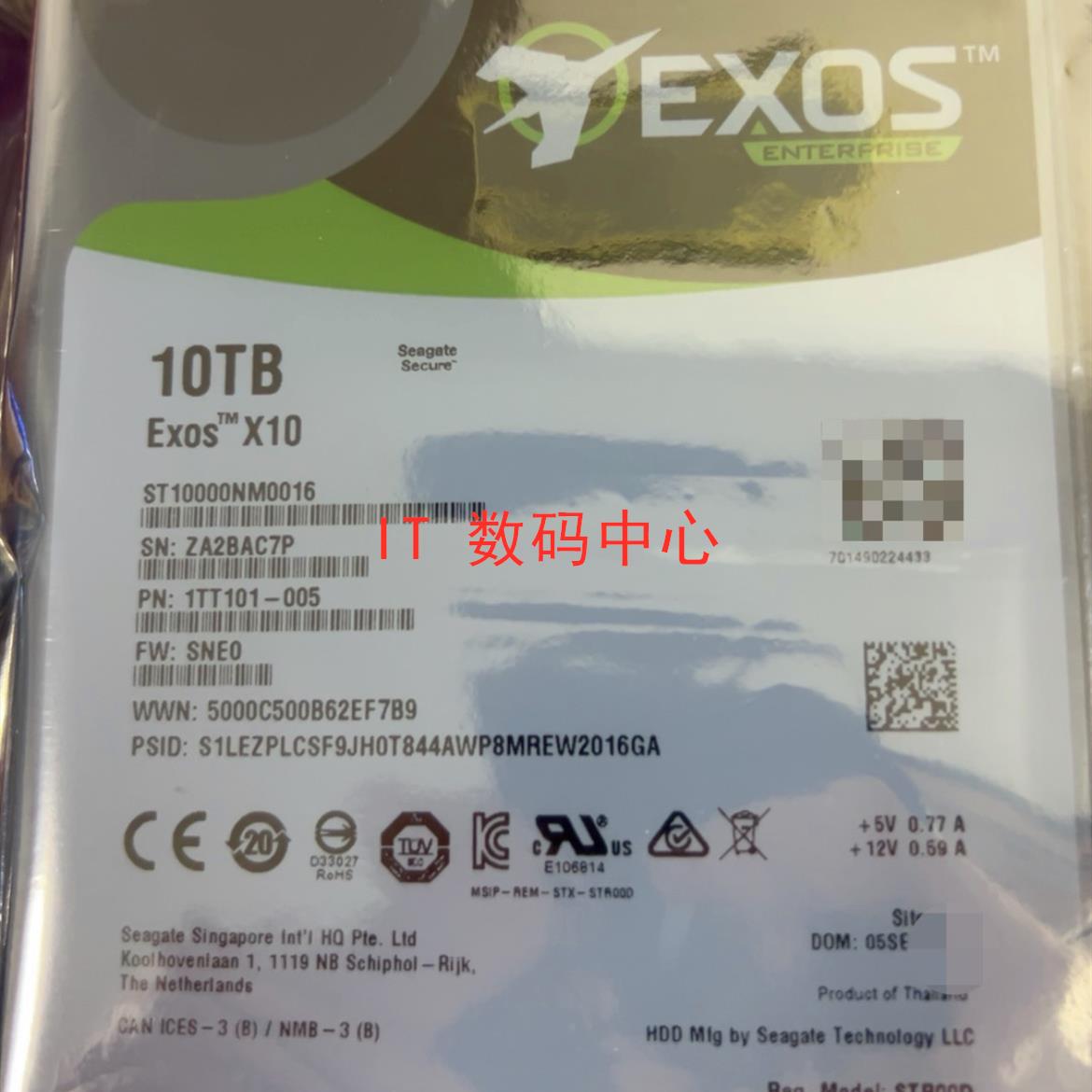 全新 10TB EXOS X10 ST10000NM0016 1TT101 10T SATA 3.5 硬盘
