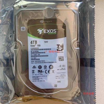 全新 希捷银河EXOS 7E8 ST4000NM0025 4T SAS 3.5 12G 服务器硬盘