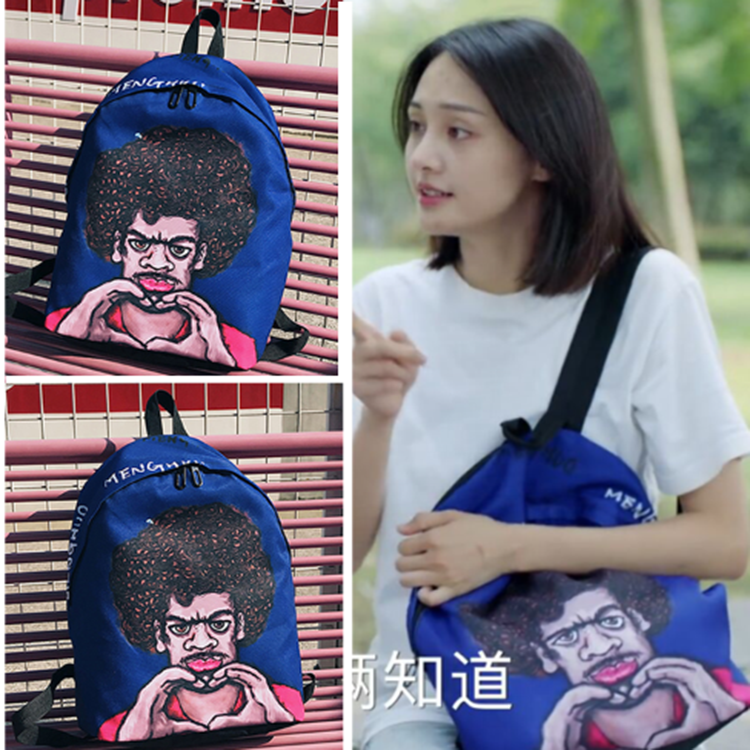 Youth Babe Zheng Shuang Same item Backpack Chaopai ins Versatile personality knapsack schoolbagin the Leather/Lady bags/Men's bag, Backpack  category - from Buy2taobao.com to provide professional Taobao agent buy service
