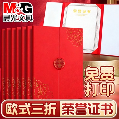 【免费打印】高档三折页荣誉证书