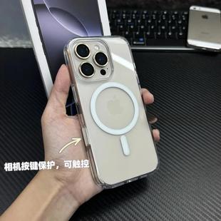 magsafe磁吸苹果16ProMax手机壳适用iphone15pro透明14plus超薄13散热12女男11保护套 AI按键拍照 新款