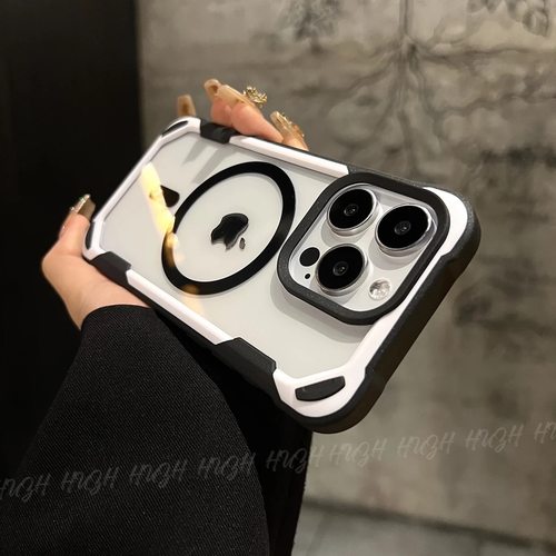 双色防摔充电磁吸手机壳