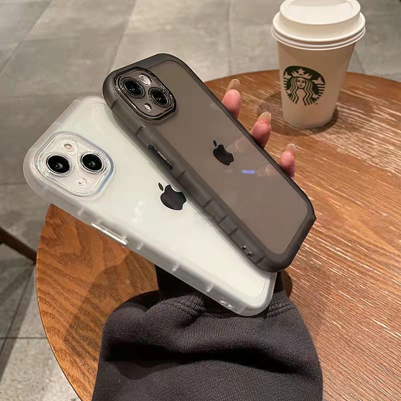 苹果13简约手机壳适用iphone11硅胶15新款xsmax全透明12pro气囊xr圆防摔套不发黄14plus保护套