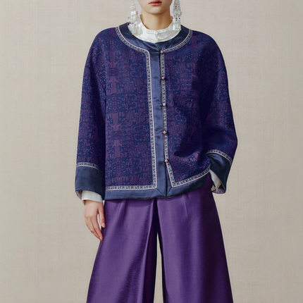 新中式真丝漳绒缎外套女2026春复古桑蚕丝双面穿复古开衫上衣服