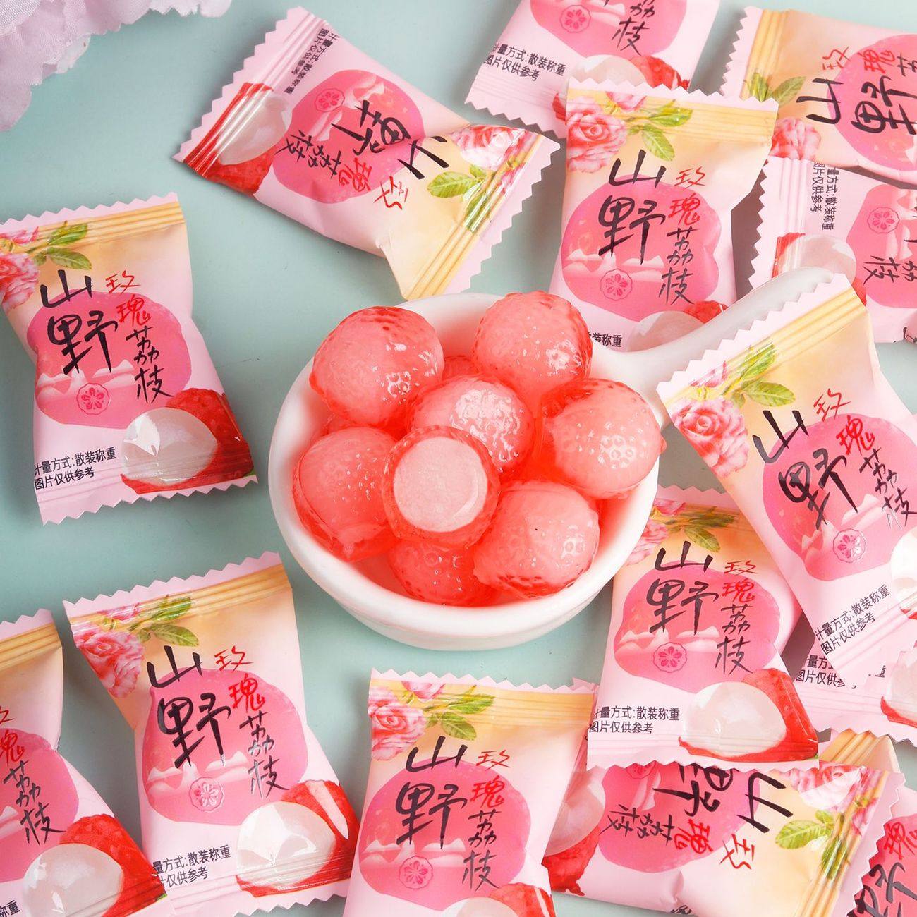 爆浆软糖儿童栀香青柠玫瑰荔枝味糖果儿童零食网红喜糖招待解馋