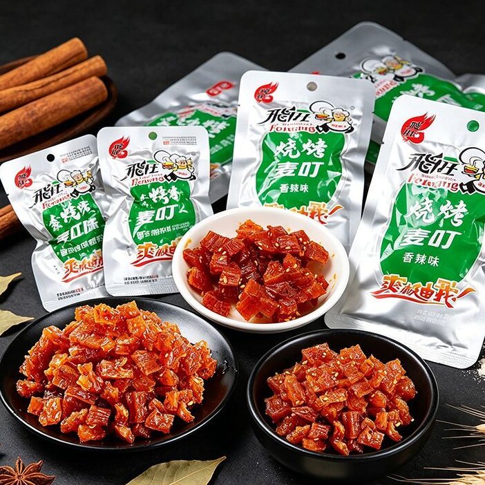 飞旺烧烤麦叮素蹄筋辣条香辣味袋装湖南特产童年怀旧休闲解馋零食