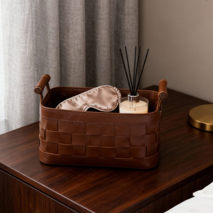 曲美家居编织篮家用高级感手工小物件收纳高颜值衣物篮轻携收纳篮