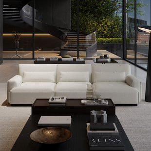 曲美家居沙发布艺沙发双人多人沙发别墅客厅安然沙发地平线沙发