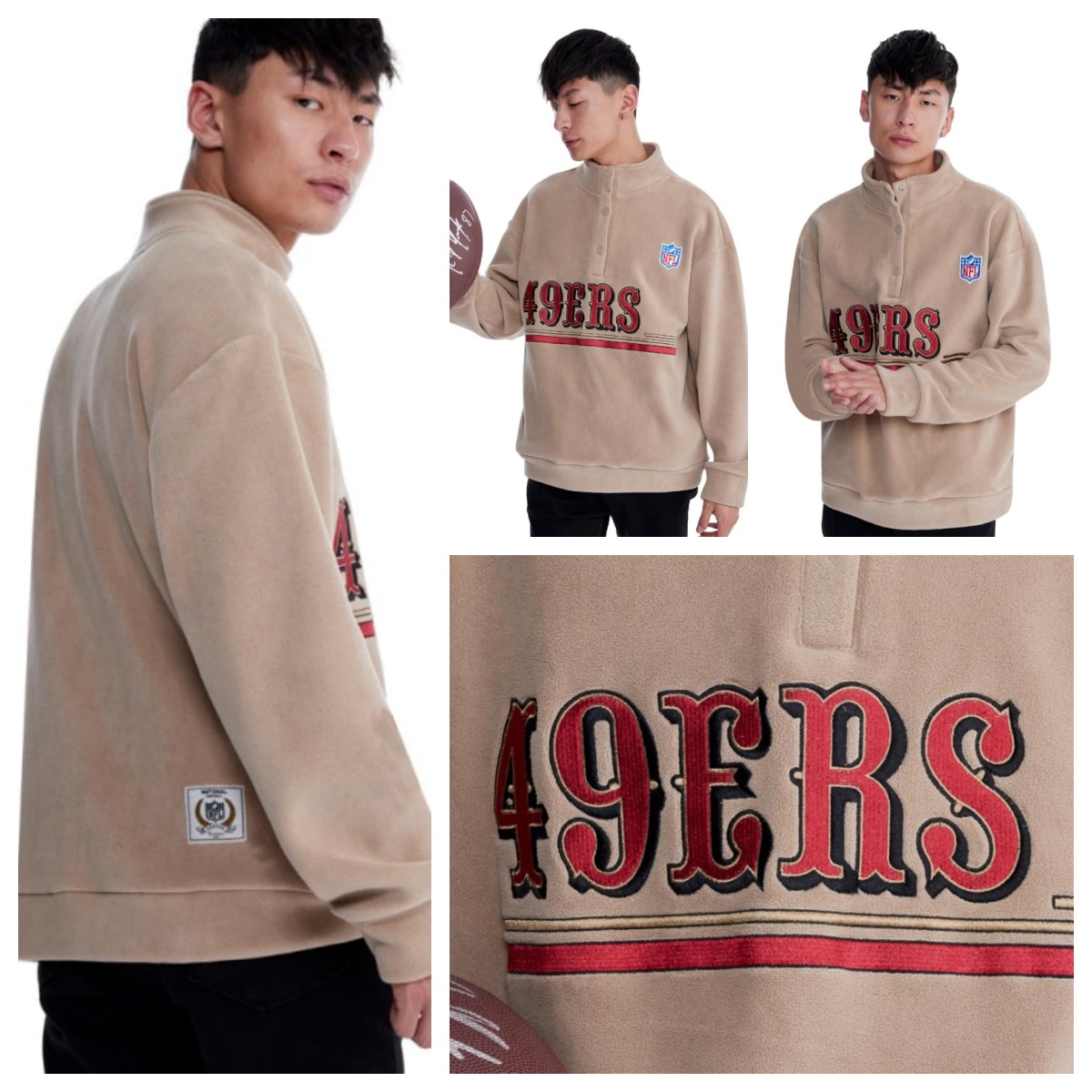 超软秋冬半高领摇粒绒男女情侣款卫衣绒衫外套刺绣保暖球队包邮