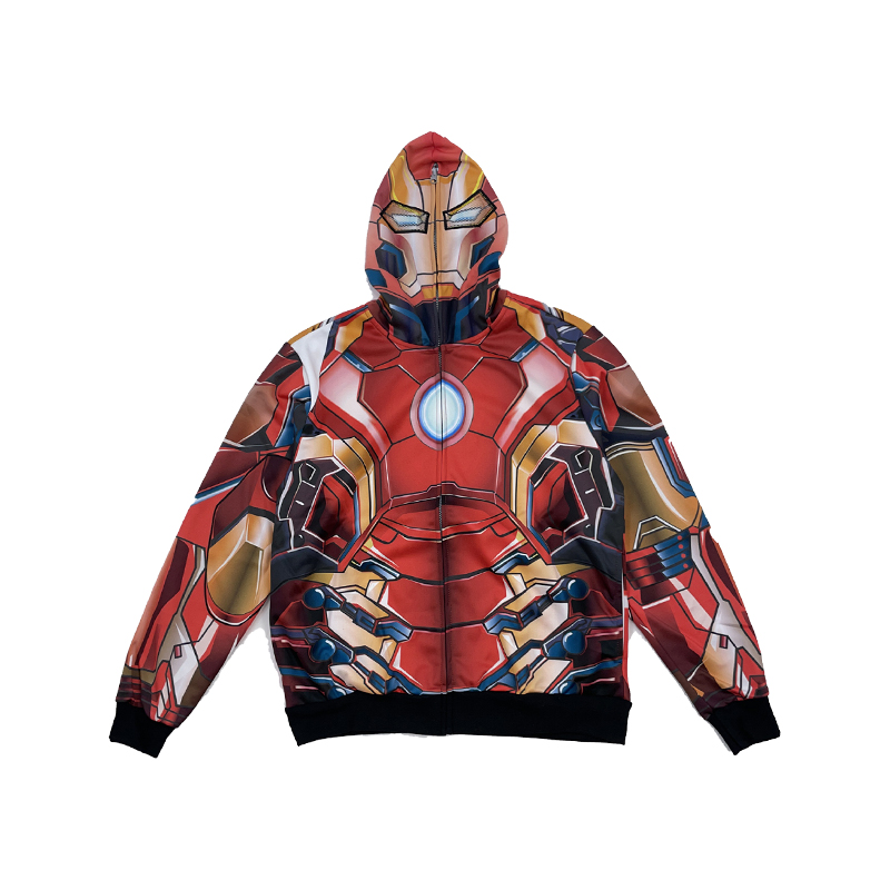 新男款钢铁侠cosplcosplay男女情侣款拉链速干卫衣