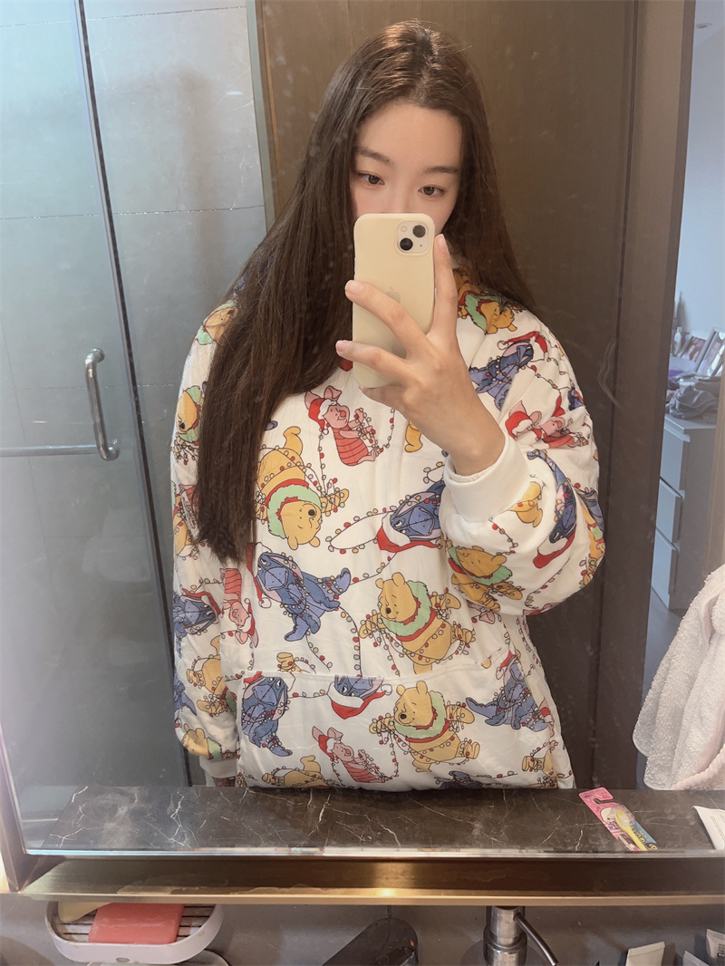 宽松家居羊羔绒卫衣可爱