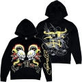 Black Skull Double Dragon Print