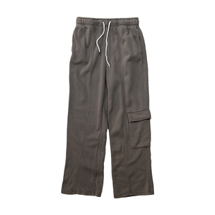 水洗做旧某m女款工装阔腿休闲卫裤休闲运动薄绒裤子