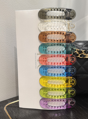 韩国进口发饰AZNAVOUR/AZ透明色6/8cm简约横向夹子鸭嘴夹发夹边夹