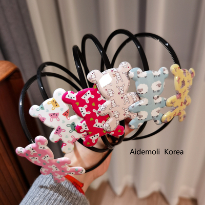 韩国进口带图案简单可爱小熊发饰