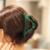 韩国进口 AZNAVOUR 发饰中号大号三角形鲨鱼夹发抓深绿抓夹