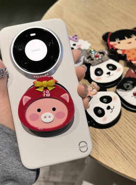 韩国进口AZNAVOUR AZ手机配饰福袋娃娃熊猫小猫手机气囊磁吸支架