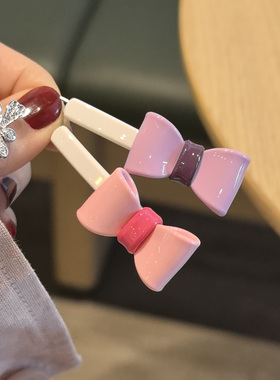 韩国进口发饰AZNAVOUR/AZ马卡龙奶油冰激凌小巧蝴蝶结发夹扣夹