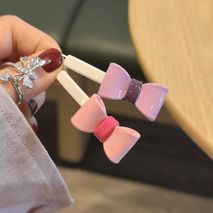 韩国进口发饰AZNAVOUR/AZ马卡龙奶油冰激凌小巧蝴蝶结发夹扣夹