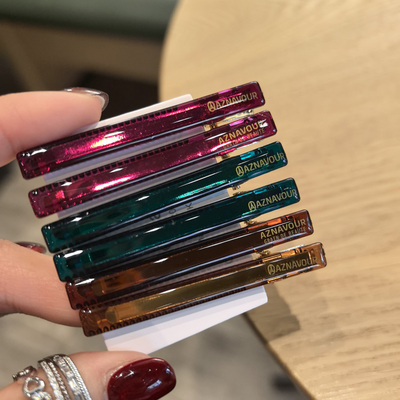 韩国进口发饰AZNAVOUR/AZ透明色糖果色基础一字基础鸭嘴夹发夹短