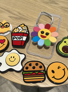 韩国进口AZNAVOUR AZ手机配饰笑脸牛油果荷包蛋手机气囊磁吸支架