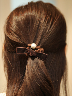 韩国进口丝绒蝴蝶结电话绳发圈