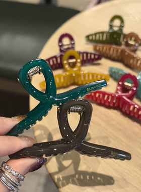 韩国进口AZNAVOUR AZ发饰简约糖果色丝带交叉发抓9cm抓夹鲨鱼夹